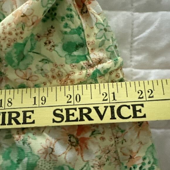 ANN TAYLOR LOFT Shirt Dress Womens Large Green Floral Maxi Godet Pastel Romantic - Picture 10 of 12